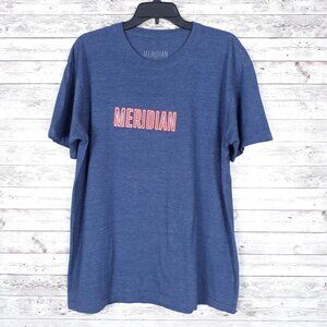 Meridian Mens Shirt XL Skateboard Tee Blue Red 21A